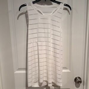 Chic White Striped Sleeveless Top